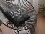 Load image into Gallery viewer, I Love You So Matcha - Black Faux Suede Pillow - Tea Strut