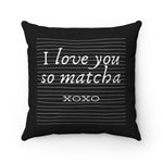 Load image into Gallery viewer, I Love You So Matcha - Black Faux Suede Pillow - Tea Strut