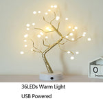 Load image into Gallery viewer, Night Light Home Decoration Bonsai Style Party Cherry Tree Shape LED Light DIY Firework Christmas Gift Plants Switch Copper - Tea Strut