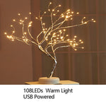 Load image into Gallery viewer, Night Light Home Decoration Bonsai Style Party Cherry Tree Shape LED Light DIY Firework Christmas Gift Plants Switch Copper - Tea Strut