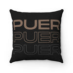 Load image into Gallery viewer, PUER Black Faux Suede Pillow - Tea Strut
