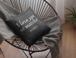 Load image into Gallery viewer, I Love You So Matcha -  Black Faux Suede Pillow - Tea Strut
