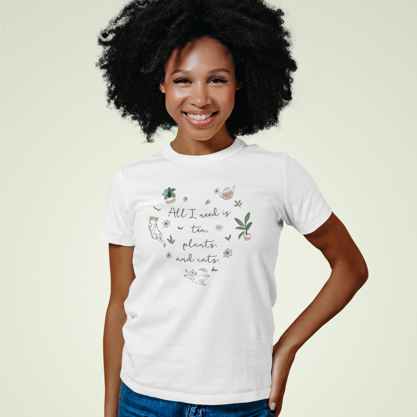 Tea, Plants, & Cats T-Shirt - Tea Strut