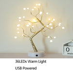 Load image into Gallery viewer, Night Light Home Decoration Bonsai Style Party Cherry Tree Shape LED Light DIY Firework Christmas Gift Plants Switch Copper - Tea Strut
